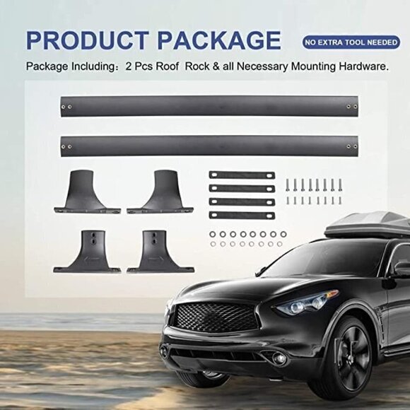 NEW Mostplus roof rack cross bar rail compatible with 2014-2018 Infiniti QX70 - Picture 2 of 5